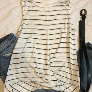 White and Black Striped Target Tank Top